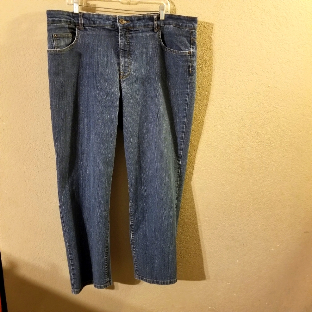 Bandolinoblu Womens Blue Jeans "Mandie"  Size 22W Straight Leg High Waisted